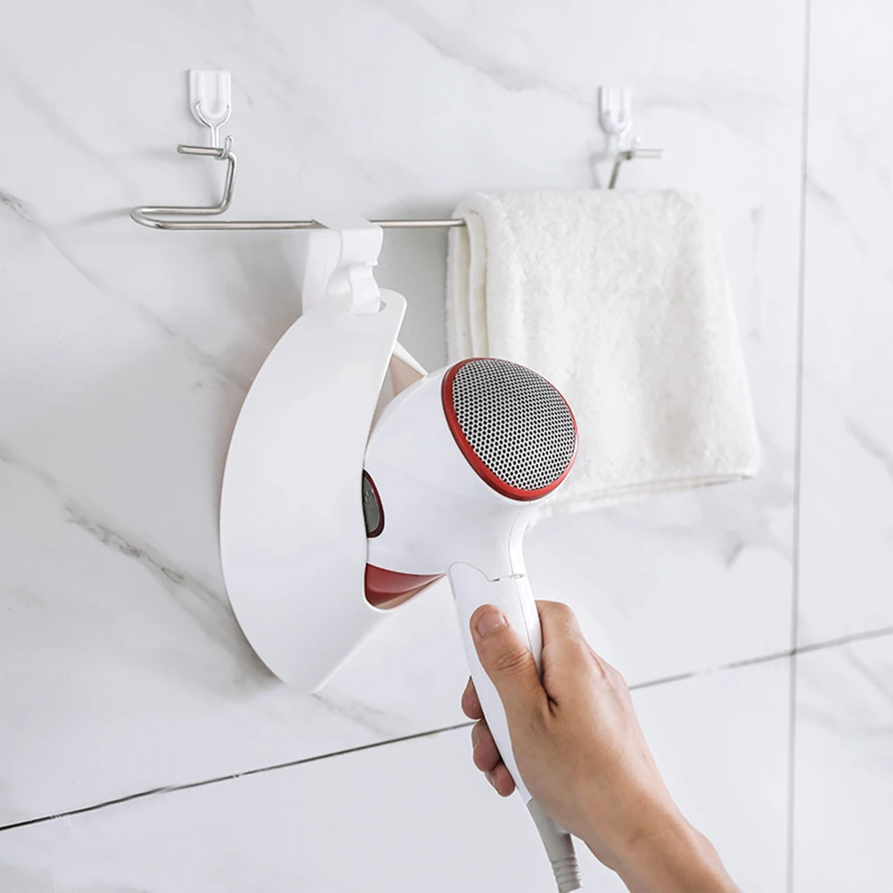 

Creative Elastic Hair Dryer Holder Nailess Blow Dryer Storage Organizer with Hook for Bathroom Bedroom