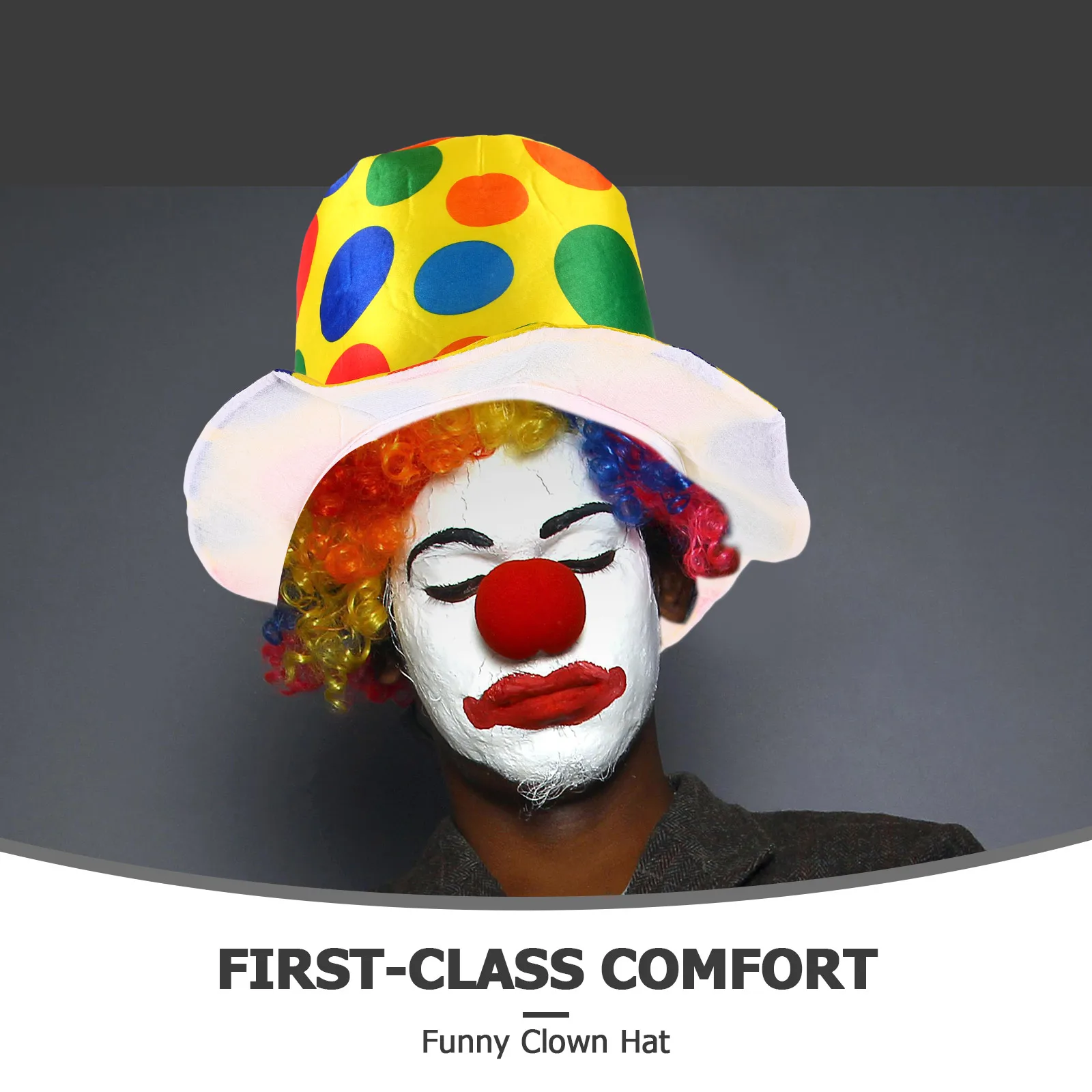 

Comfortable Clown Hat Funny Colorful Cosplay Halloween Festival Party Costume Clown Hat Funny Performance Prop