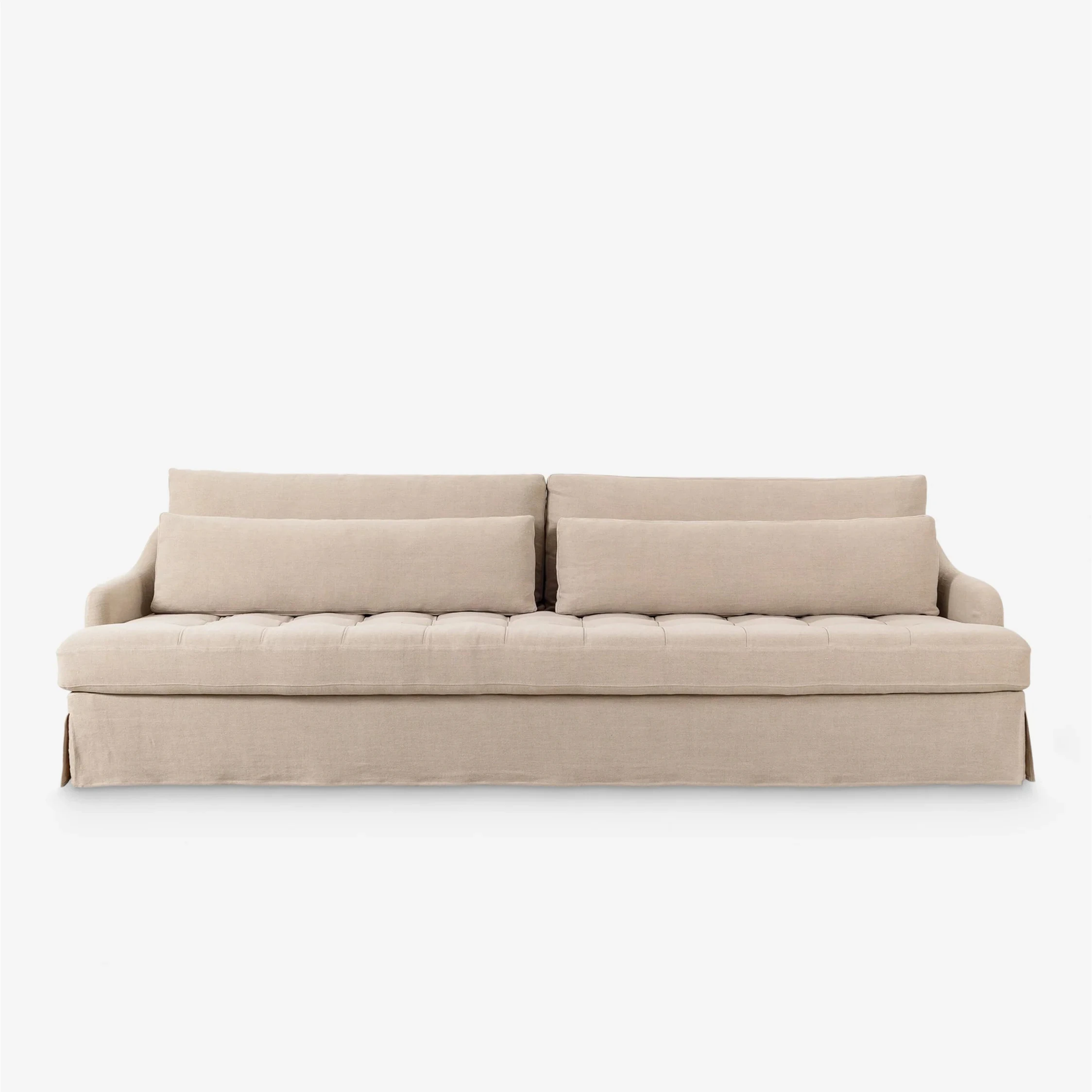 ^Modern Minimalist Three-seater Sofa with Soft Padding for the Living Room, Available for Customization.