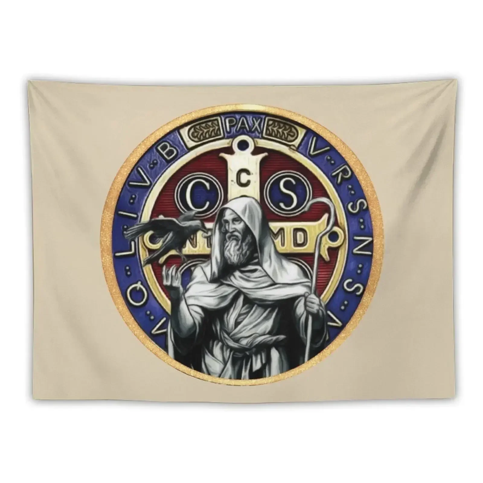 Saint Benedict Medal St Benedict Tapestry House Decoration Carpet On The Wall Home And Comfort Decor Wall Decoration Tapestry