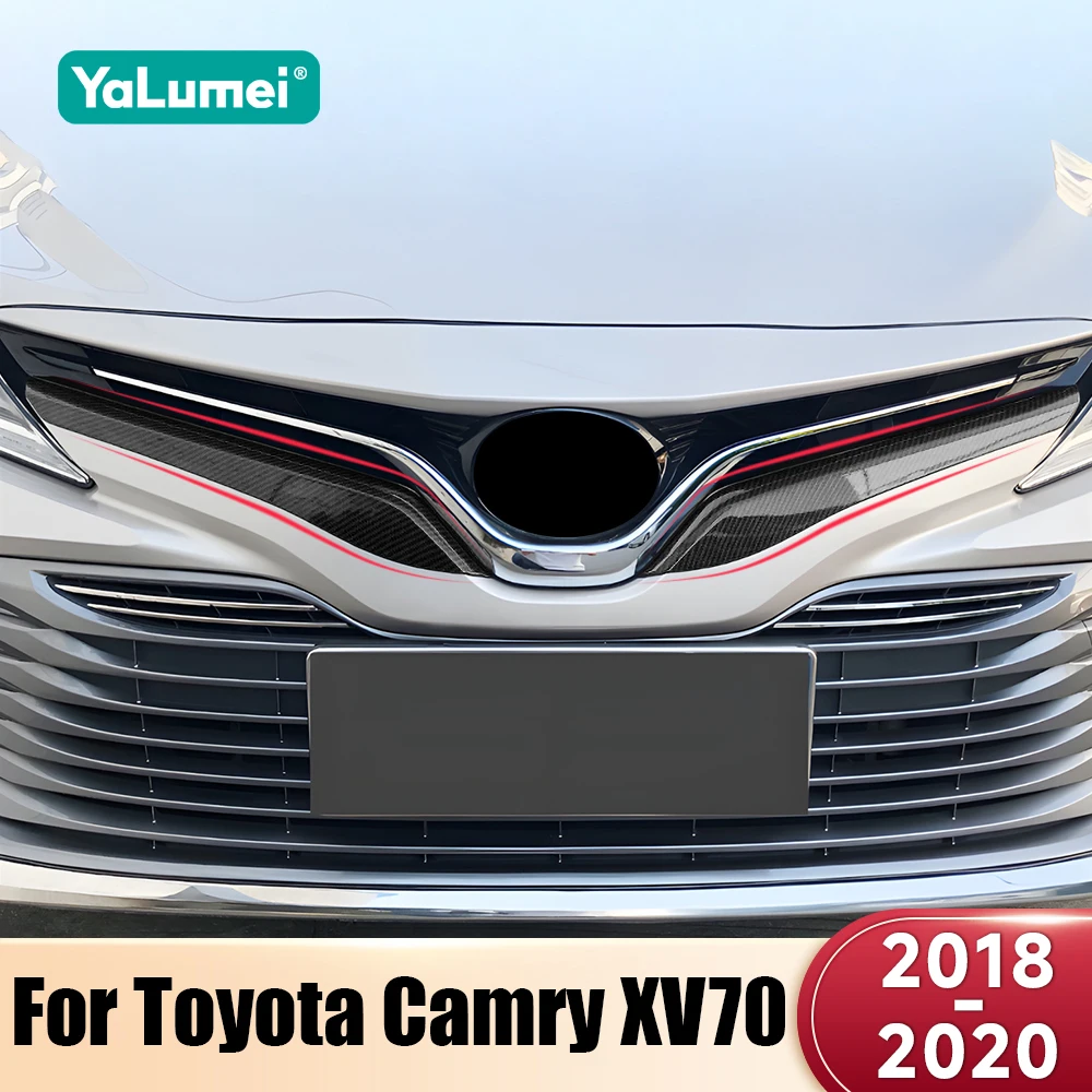 Für Toyota Camry XV70 LE XLE 2018 2019 2020 Hybrid ABS Auto Front Stoßstange Dekoration Abdeckung Auto Logo Trim Streifen Grill Zubehör