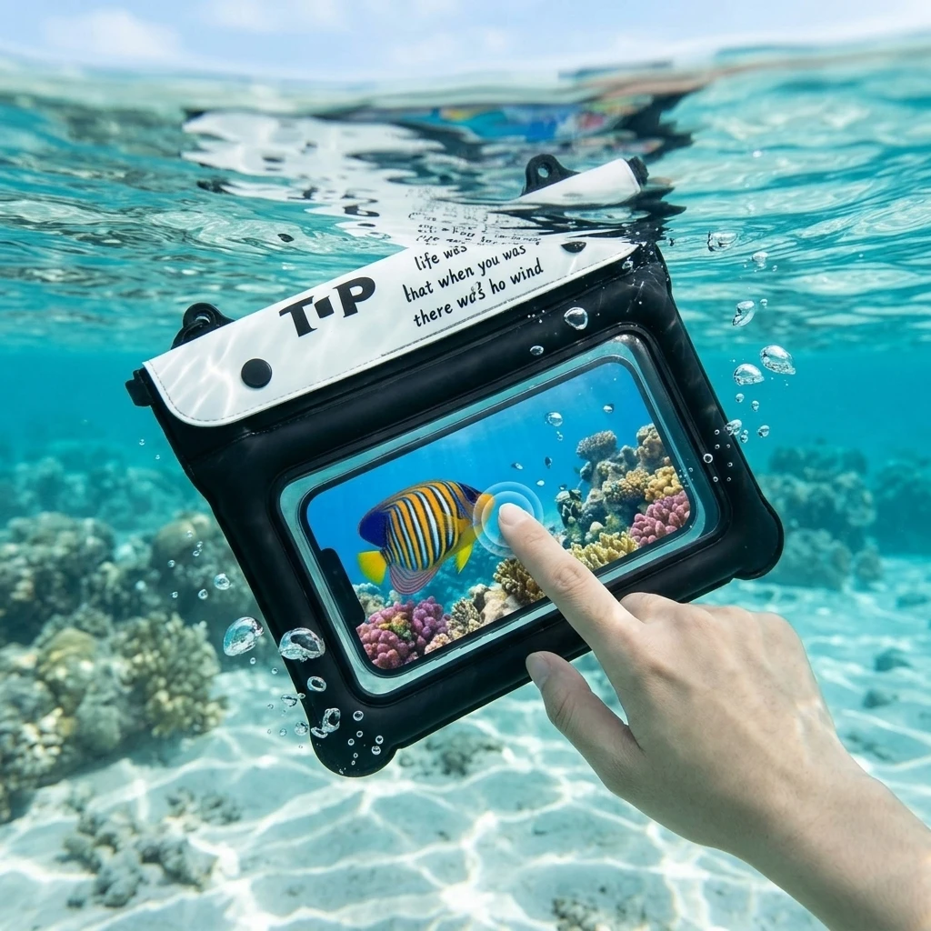 Phone Waterproof Bag for Swimming Diving High Transparent TPU Large Capacity Hot Spring Touch Screen Double Seal Protection