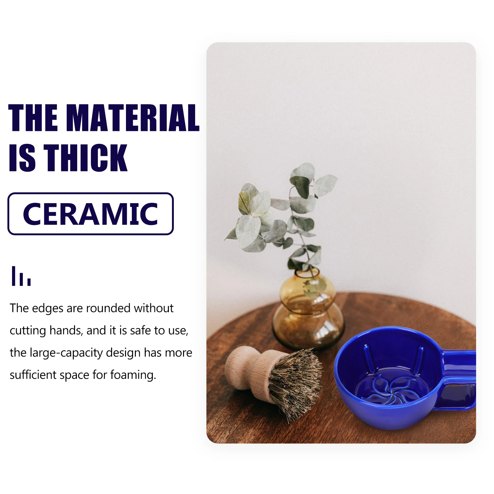 

Baluue Ceramic Shaving Bowl for Men Foam Soap Lather Home Grooming Tool