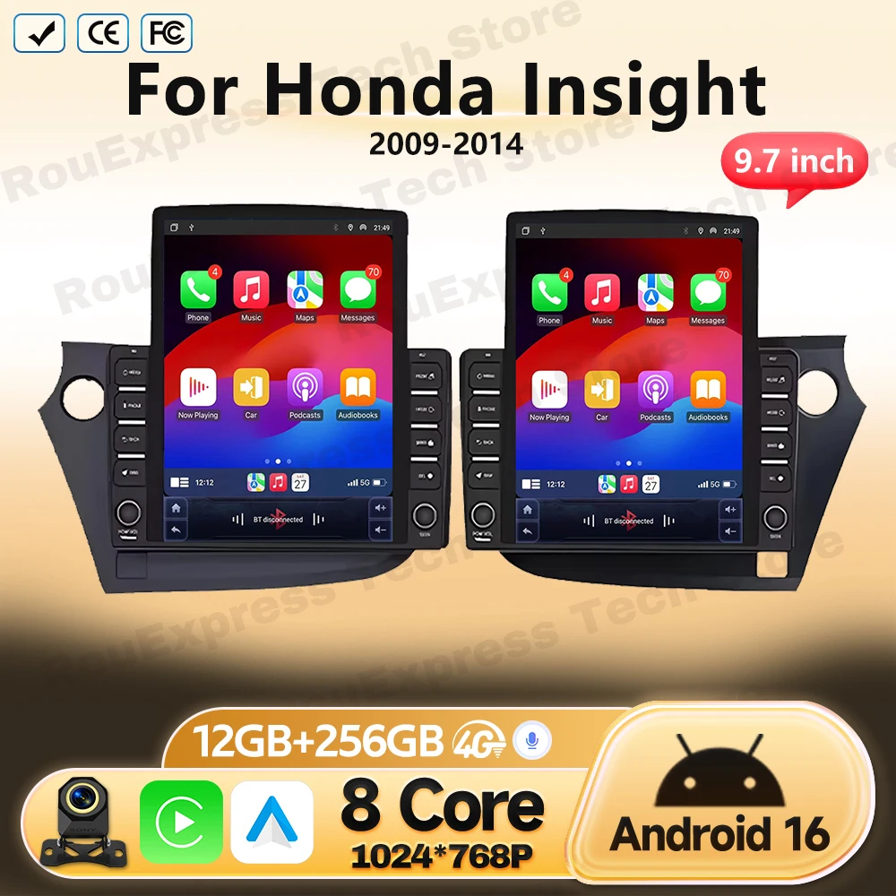 Android Auto 9.7'' For Honda Insight 2009 2010 2011 2012 2013 2014 Car Radio GPS Navigation Multimedia Video Player Head Unit BT