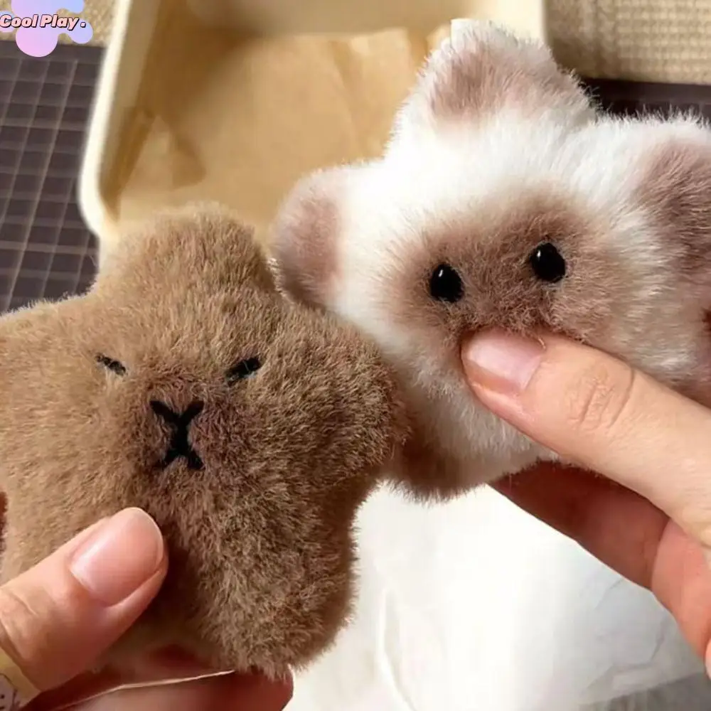 

Cute Soft Squeeze Capybara Plush Keychain Cartoon Plush Stuffed Squeak Capibara Doll Keyring Toys Siamese Cat Keyring Couple