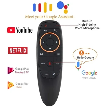 G10S Fare Uzaktan Kumanda Sesli Uzaktan Kumanda 2.4G RF USB Kablosuz Uzaktan Kumanda 6 eksenli Jiroskop Ile PC Akıllı Android TV