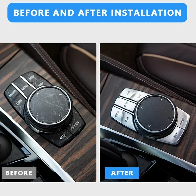 Fit for New7 key Multimedia Button Sticker for BMW 5 Series 11-17 7 Series 09-14 GT Central Multimedia Button Cover Modification