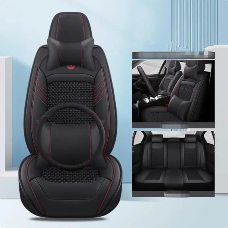 

Чехлы на передние и задние автомобильные сиденья + чехол на руль для Hyundai Tucson 2024-2019, высококачественный дышащий чехол на сиденье с подушкой