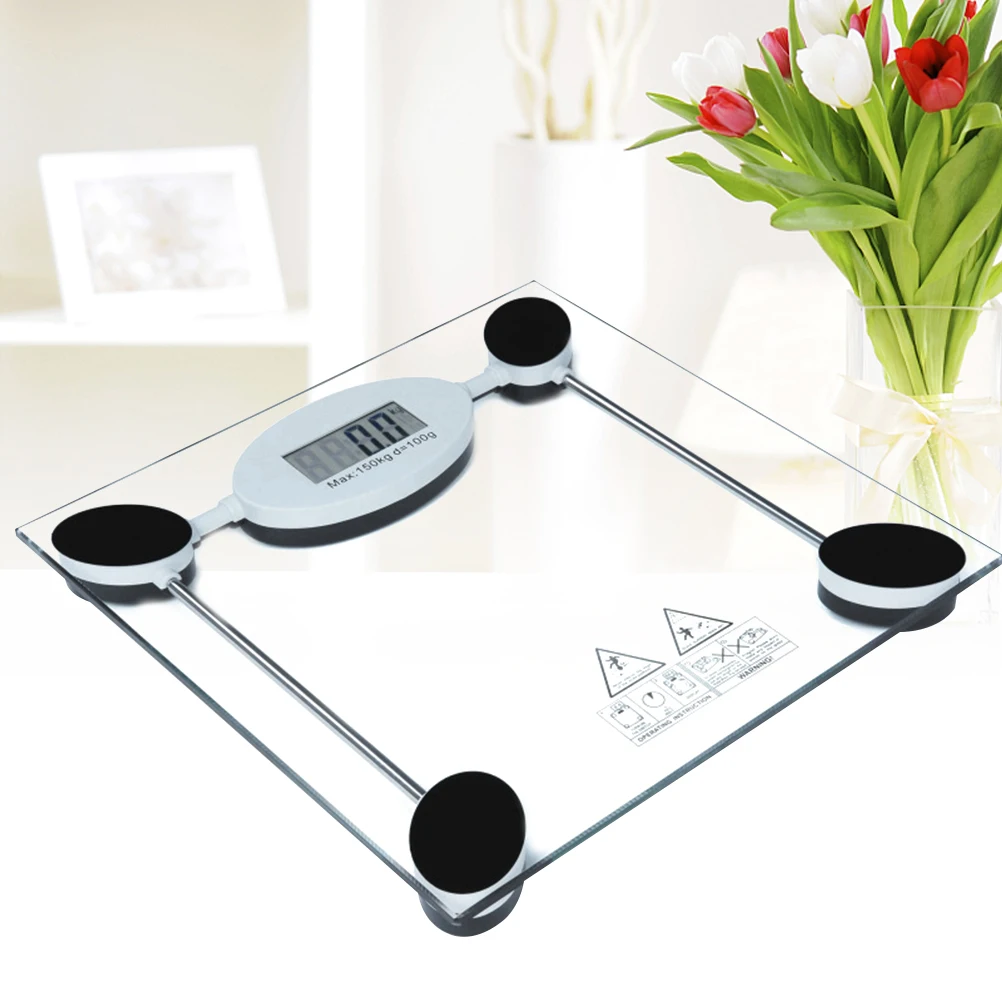 

Digital Bathroom Scale Tempered Glass 4 High-Precision Sensors Instant Readout Body Weight Scale for Health Monitoring