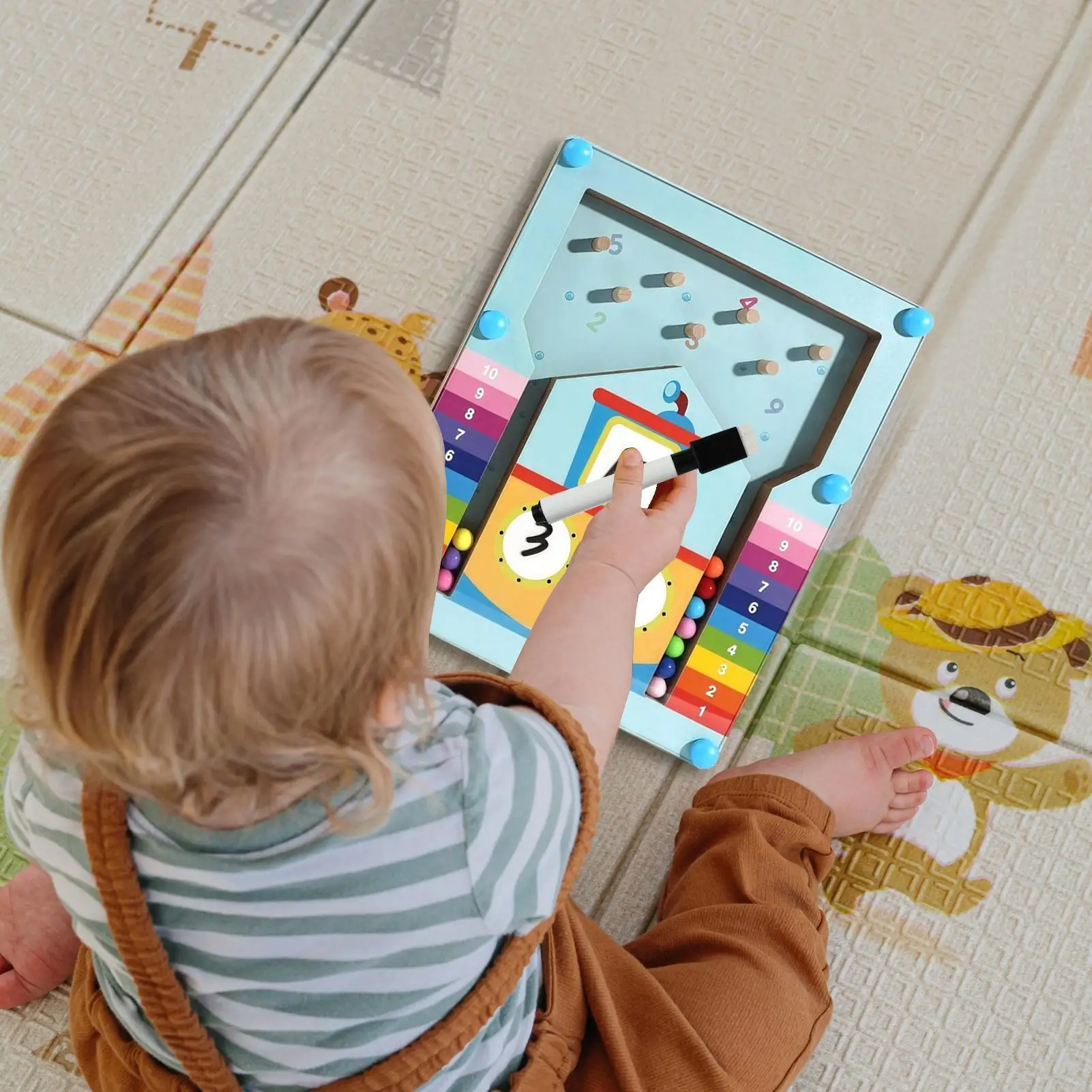 Math Board Games Kindergarten Preschool Learning Activities Educational Toy With Blocks Bead Play Resources For Home Classroom