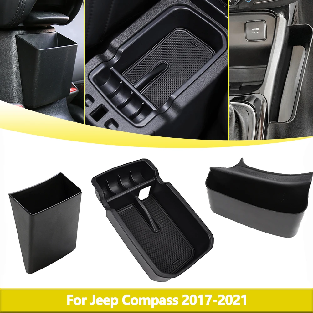 

For Jeep Compass 2017-2021 Gear Shift Side Storage Box Stowing Tidying Armrest Box Organizer Container Car Interior Accessories