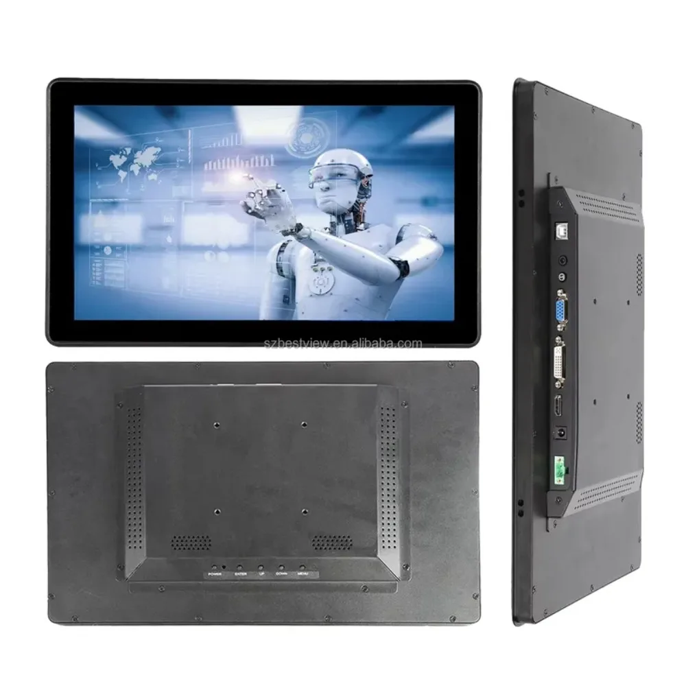 24 27 32 inch 1920 * 1080p capacitive touch screen panel mounted display embedded industrial LCD display