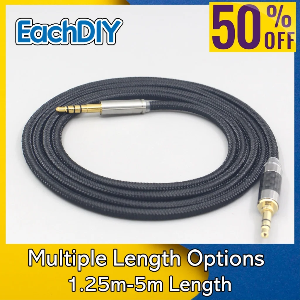 Super Soft Headphone Nylon OFC Cable For Denon AH-mm400 AH-mm300 AH-mm200 Beats solo2 solo3 SHP9500 LN007544