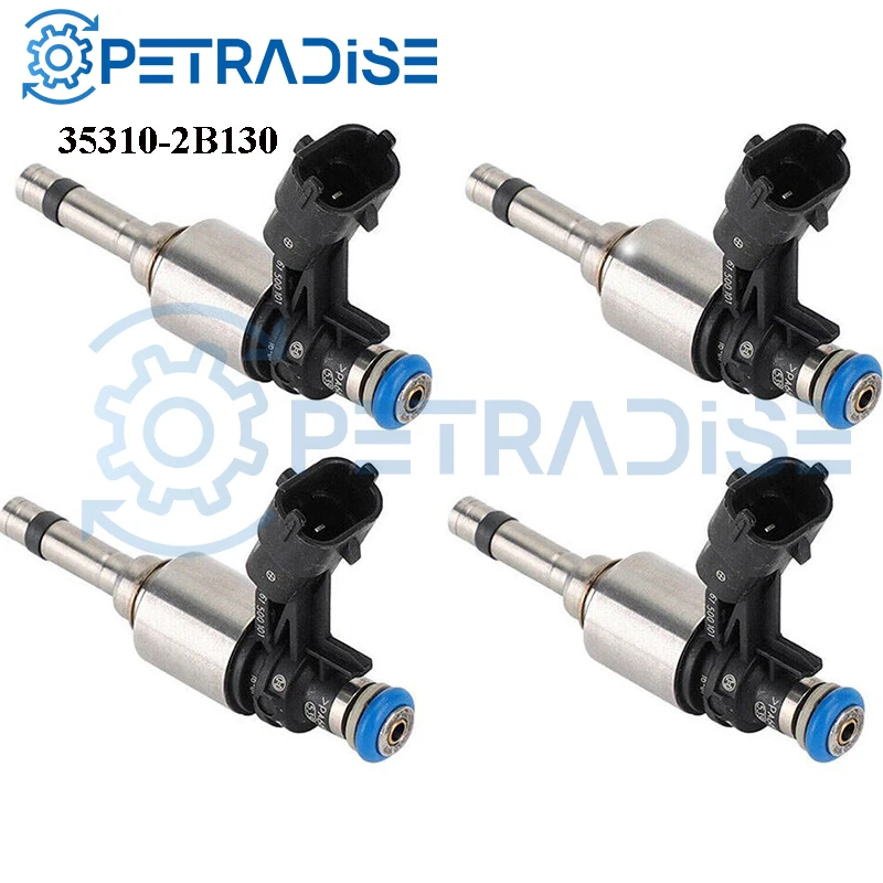 4PCS New Fuel Injectors For Hyundai Accent Veloster Tucson Kia Rio Soul Optima Auto Parts OEM 35310-2B130 35310-2B110 0261500100