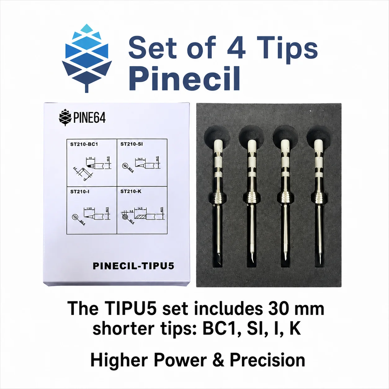 Soldering iron tip set PINE64 PINECIL TIPU5