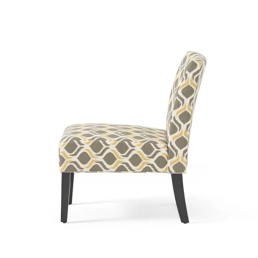 Chaise de salle à manger en tissu Kassi, jaune gris