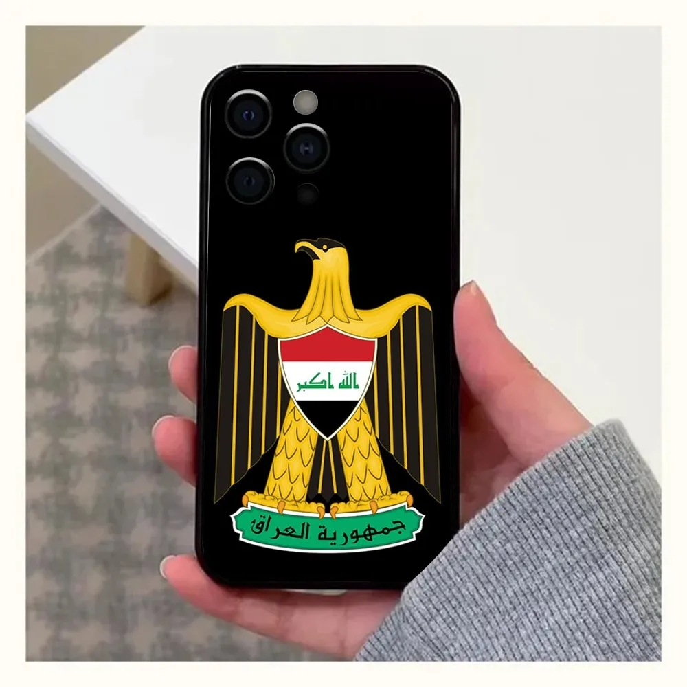 Nation Iraq Flag Map Phone Case For Apple iPhone 15,14,13,12,11,Pro,X,XS,Max,XR,Plus,Mini Soft Black Cover