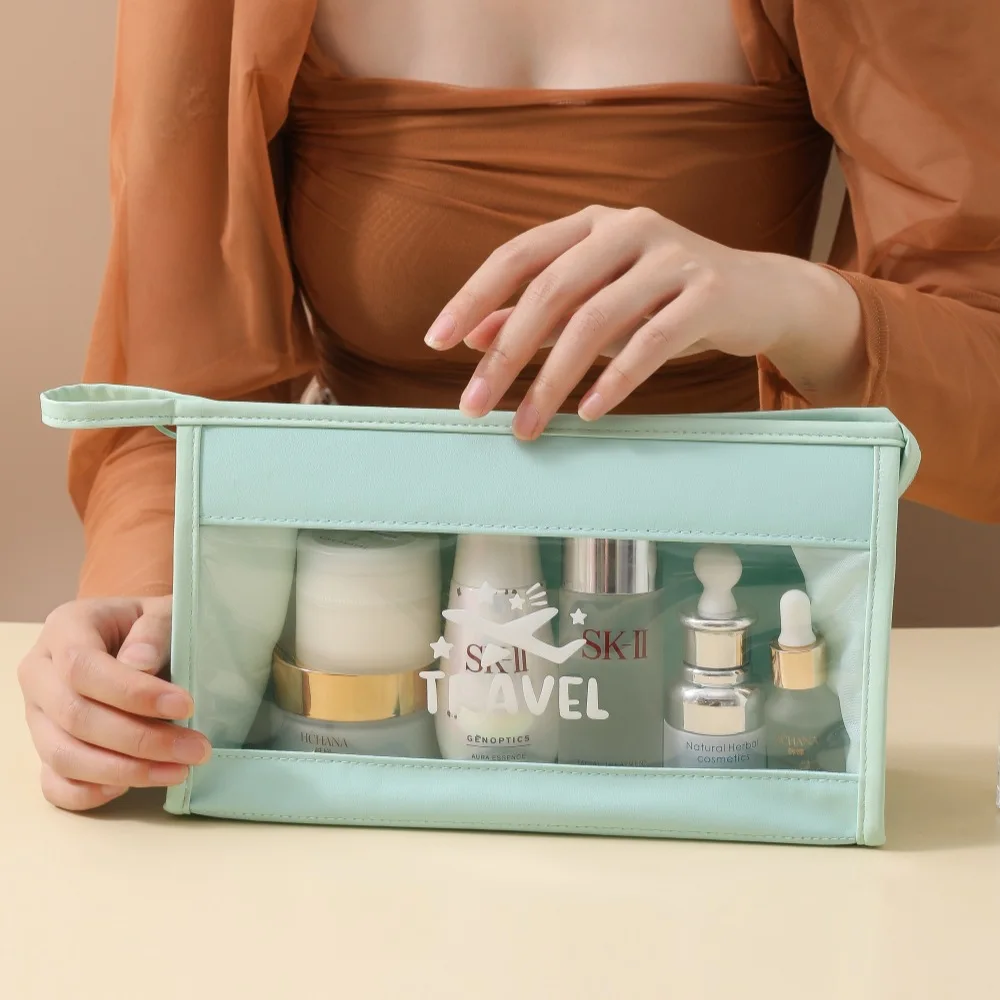 

New Women Traveling Storage Bag Cosmetic Bag Makeup Bags Travel Organizer Bags PVC Waterproof Washbag Transparent Cosmetic Cases