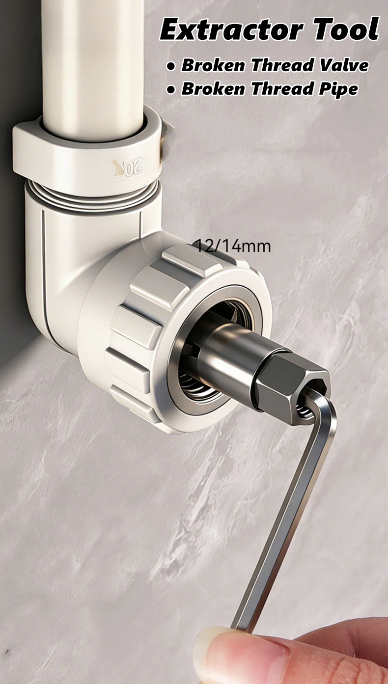 Faucet Angle Valves Broken Wire Extractor Set Damage Screw Extractor Remover For Plumbing Maintenance Pipe Thread Extractors
