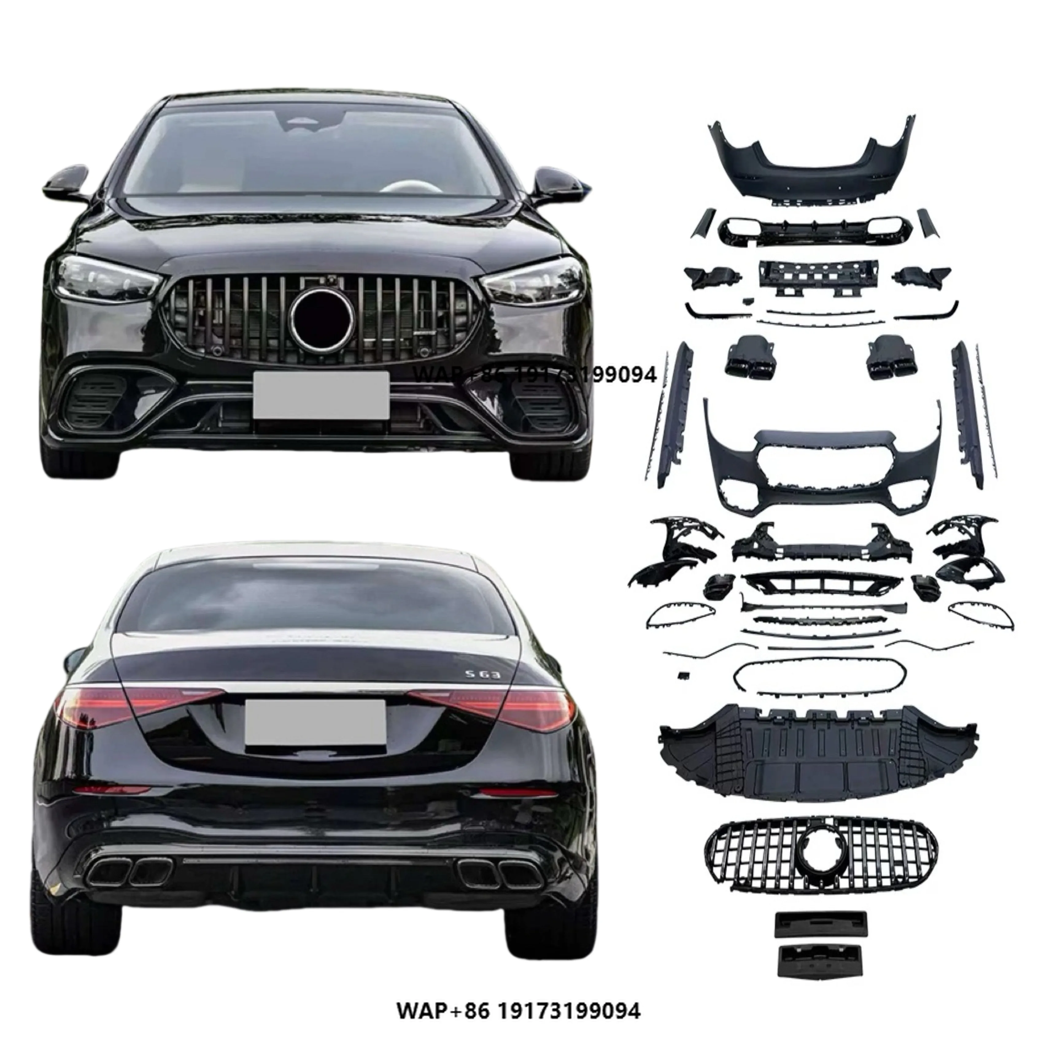 

Car Bumper for S-class Old to New W223 21-23 Change to S63 Facelift