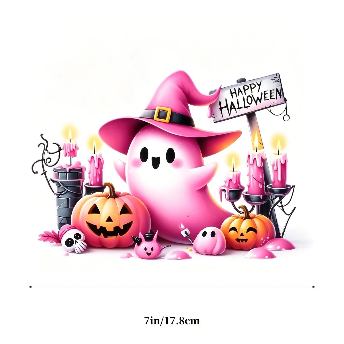 1pc Pink Mischief Halloween Vinyl Sticker, Car Decal for Laptop Water Bottle Truck Phone Motorcycle Window Wall Cup