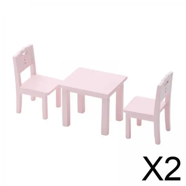

Миниатюрные аксессуары для кукольного домика: деревянный набор стульев и стола для детских ролевых игр, декор для спальни и гостиной