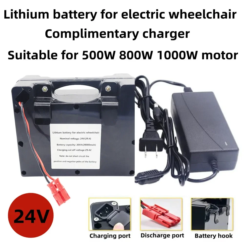 New Full Capacity Power 18650 Lithium Battery 24V20-70ah Lithium Battery Pack Suitable for 250-2000W+Lithium Battery Charger