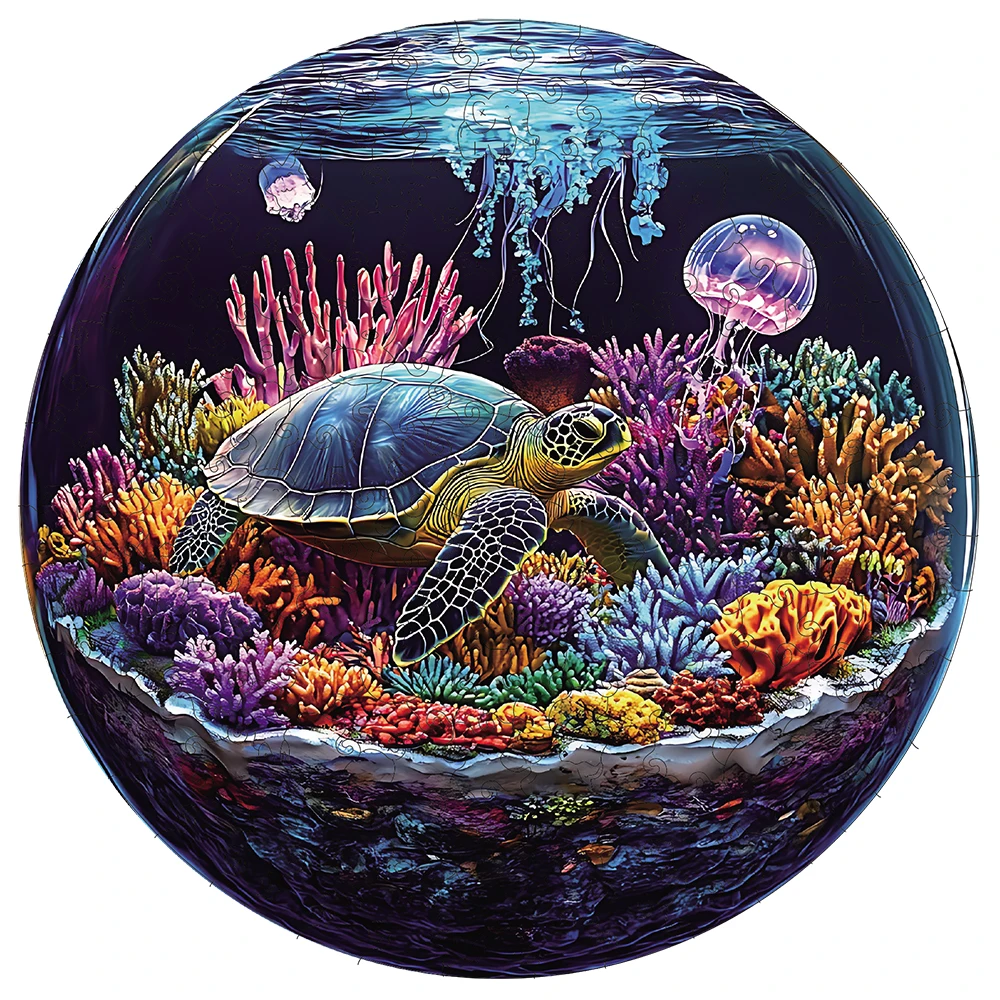 Wooden Puzzle for Adults, Sea World Wood Puzzles, Irregular Animal Shaped Unique Wooden Jigsaw Puzzle, Special Holiday Gifts