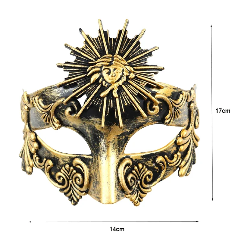 Roman Sun God Steampunk Phantom Masquerade Cosplay Mask Plastic Half Face Men Women Punk Carnival Halloween Props Dance Mask