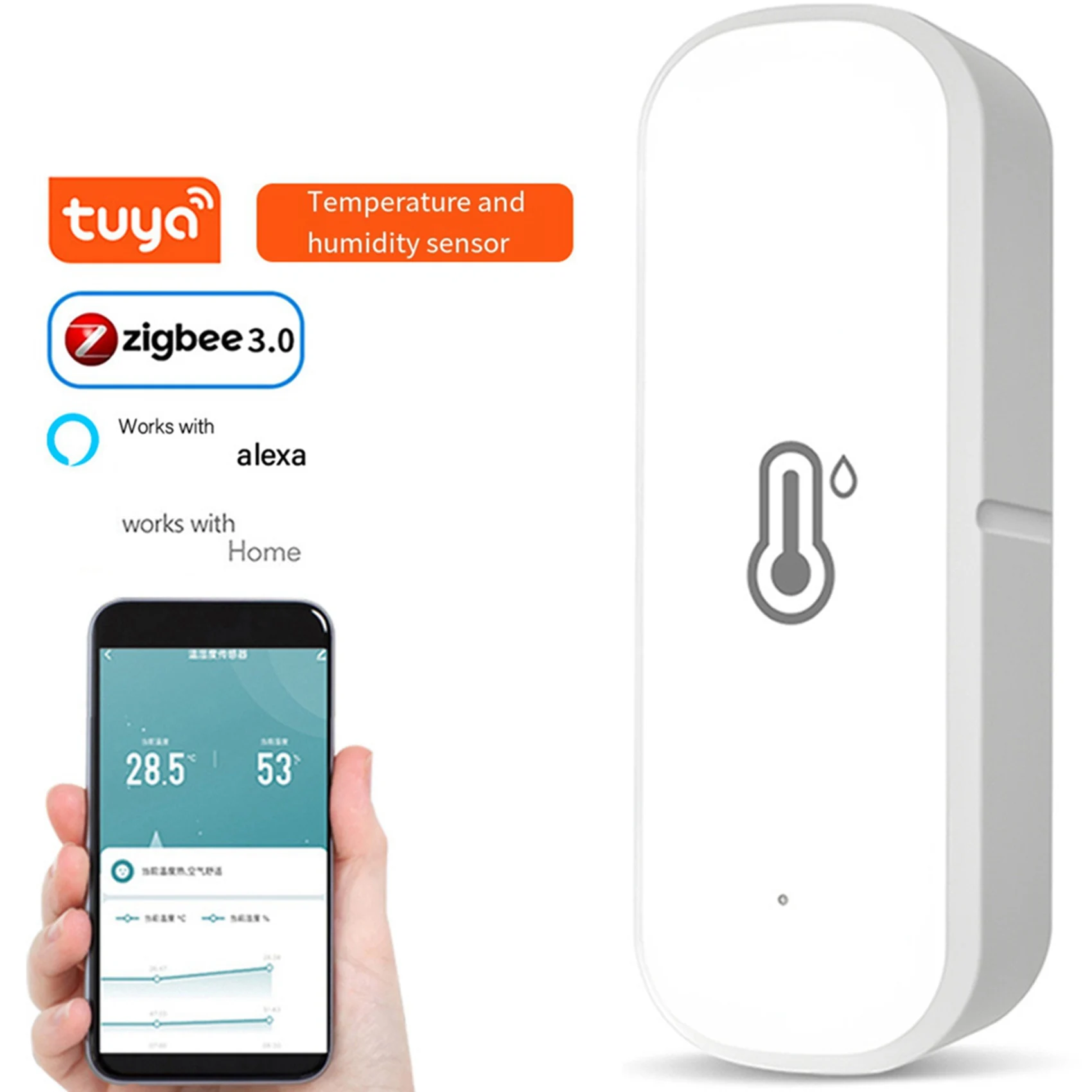 AC88-4X Zigbee Humidity And Temperature Sensor Smart Hygrometer Thermometer Remote Monitoring And Alerts Smart Home