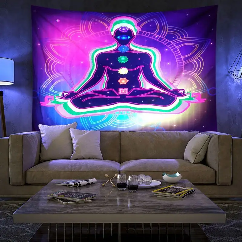 VIKAMA Mandala Lion Tapestry Background Cloth Wall Decoration Living Room Background Wall Room Decoration