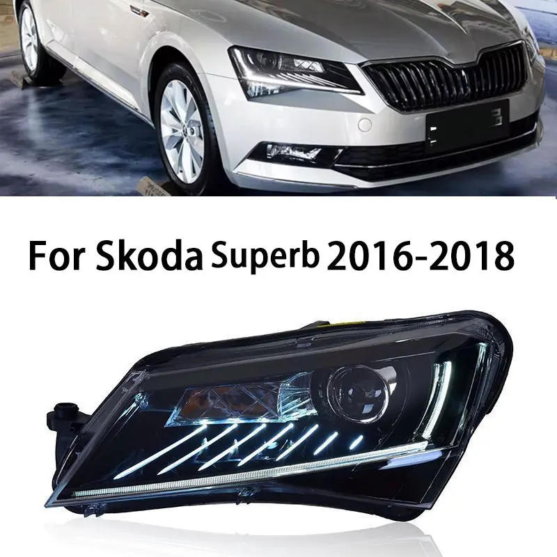 

Передняя фара для автомобиля Skoda Superb фары 2016-2018 DRL дневная Подсветка лампа Противотуманные фары автомобильный аксессуар передняя фара