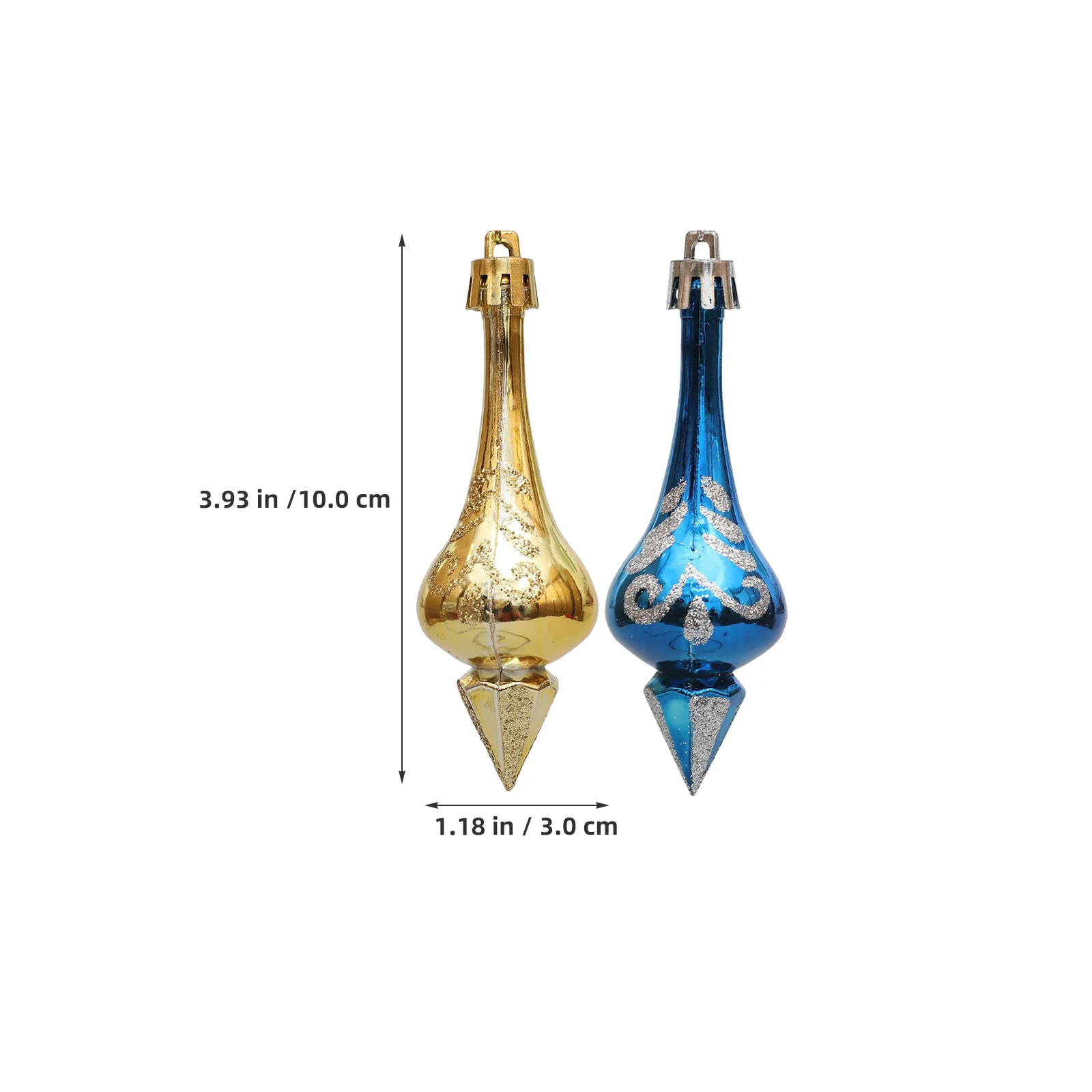 12pcs Christmas Finial Drop Ornaments Shatterproof Festive Tree Decorations Holiday Pendant Set Xmas Decoration Props Tapered