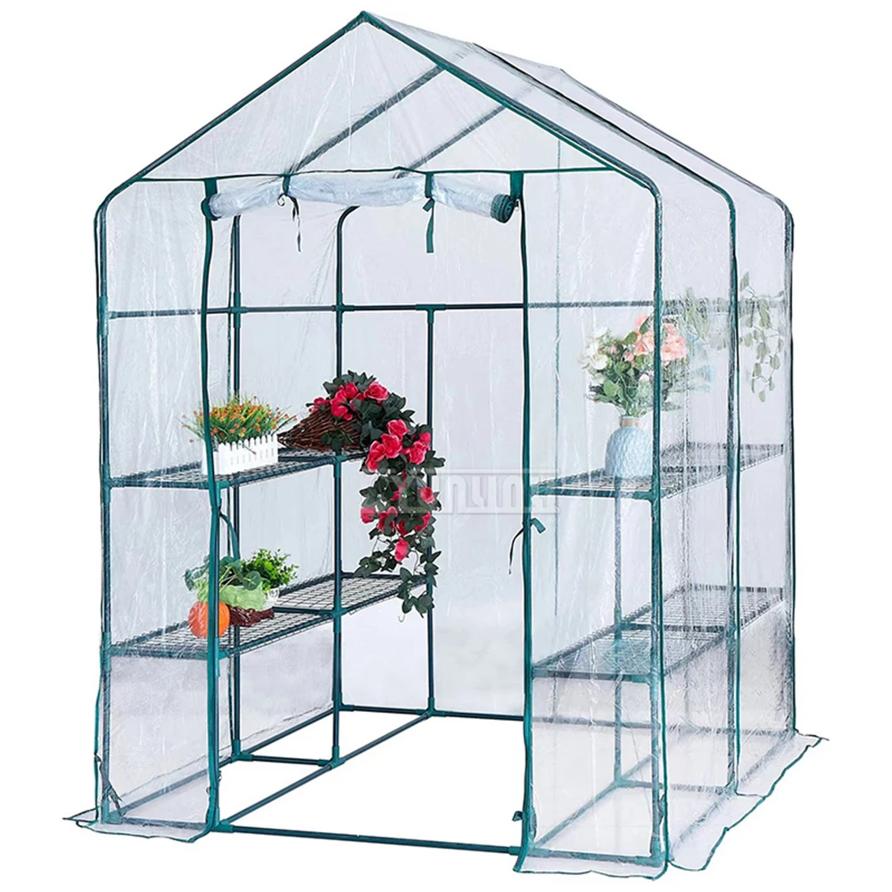 Outdoor Garden Greenhouse Plant Greenhouse with Shelves, Balcony Winter Garden, Warm House for Flowers & Succulents, Sunroom