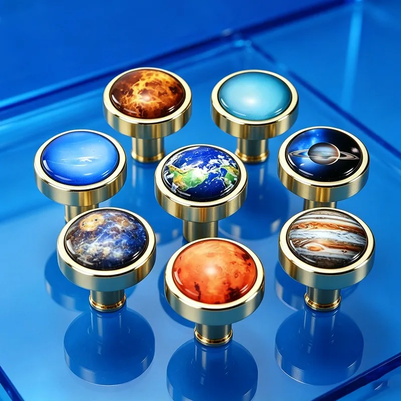 Star Handle Solar System Planetary Cabinet Door Handle Modern Minimalist Wardrobe Drawer Single Hole Handle