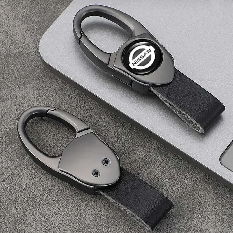 Leather for Nissan Logo Key Chain Car Emblem Keyrings Gift Rings X-Trail Qashqai Tiida Teana Livina NV200 Sentra Altima Versa