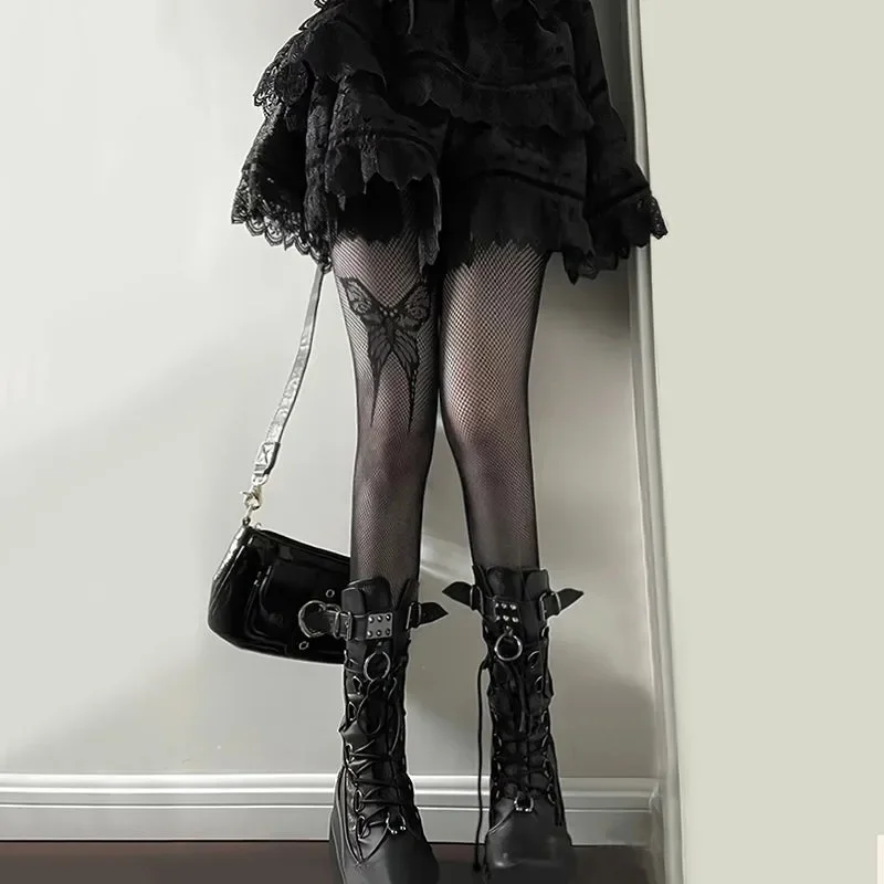 Sous-culture Lolita JK, plusieurs Styles, bas en dentelle résille, pour écolières japonaises, collants Sexy en maille, Costumes gothiques