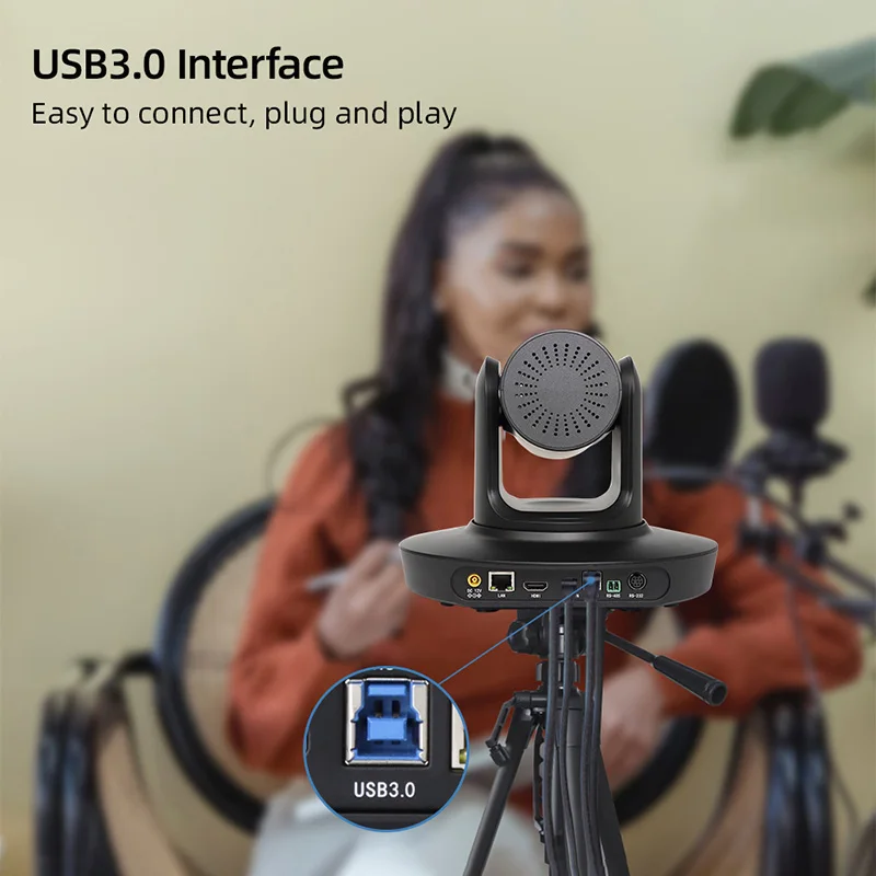 Church Studio Broadcast SDI NDI 20X PTZ Optics Camera Poe , AI Auto Tracking Conference Camera With HDMI LAN USB Events Sports