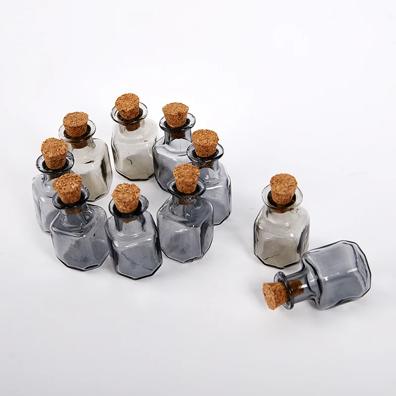 10Pcs New Mini Glass Bottles Multi Usage Cork Glass Small Vials Cork Glass Jar 