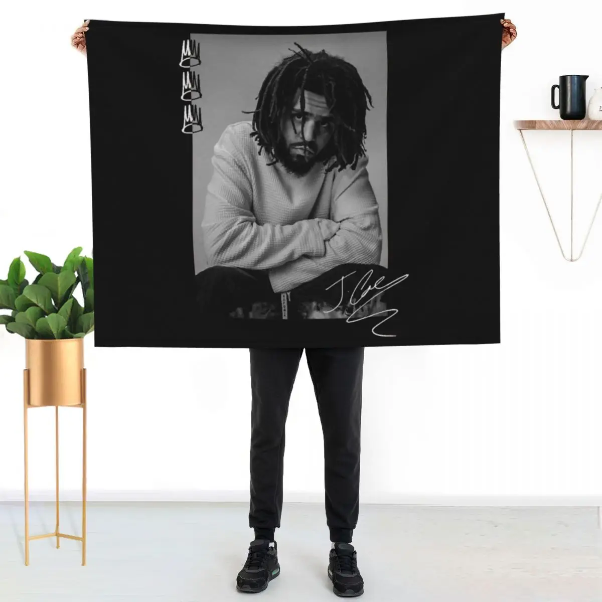 J.cole, J cole, j.cole shirt, j.cole tshirt, j cole merch, jcole poster, jcole sticker, j-cole fan a Throw Blanket