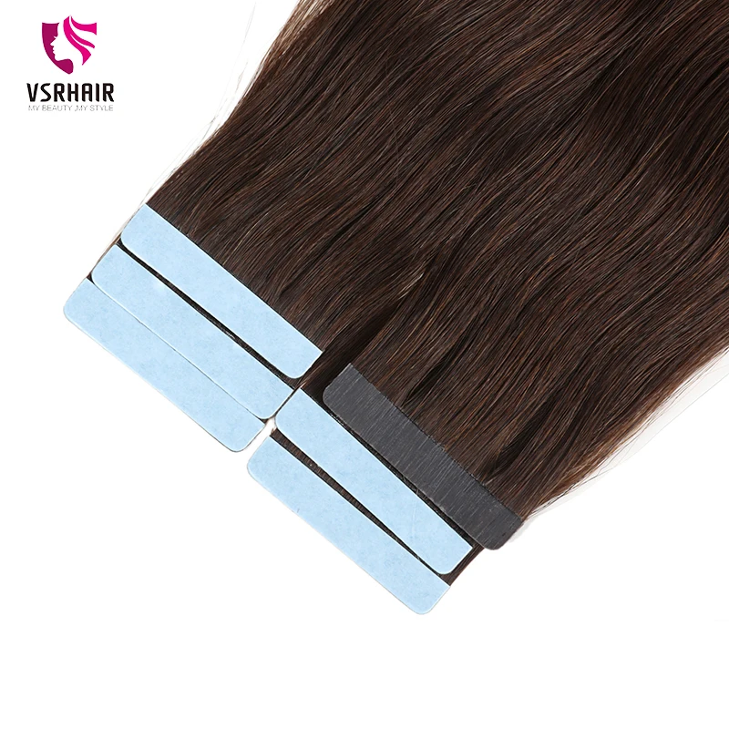 Vsr-extensiones de cabello humano liso para mujer, pelo Natural de cabeza completa, color negro, 20 piezas y azul, 24 pulgadas