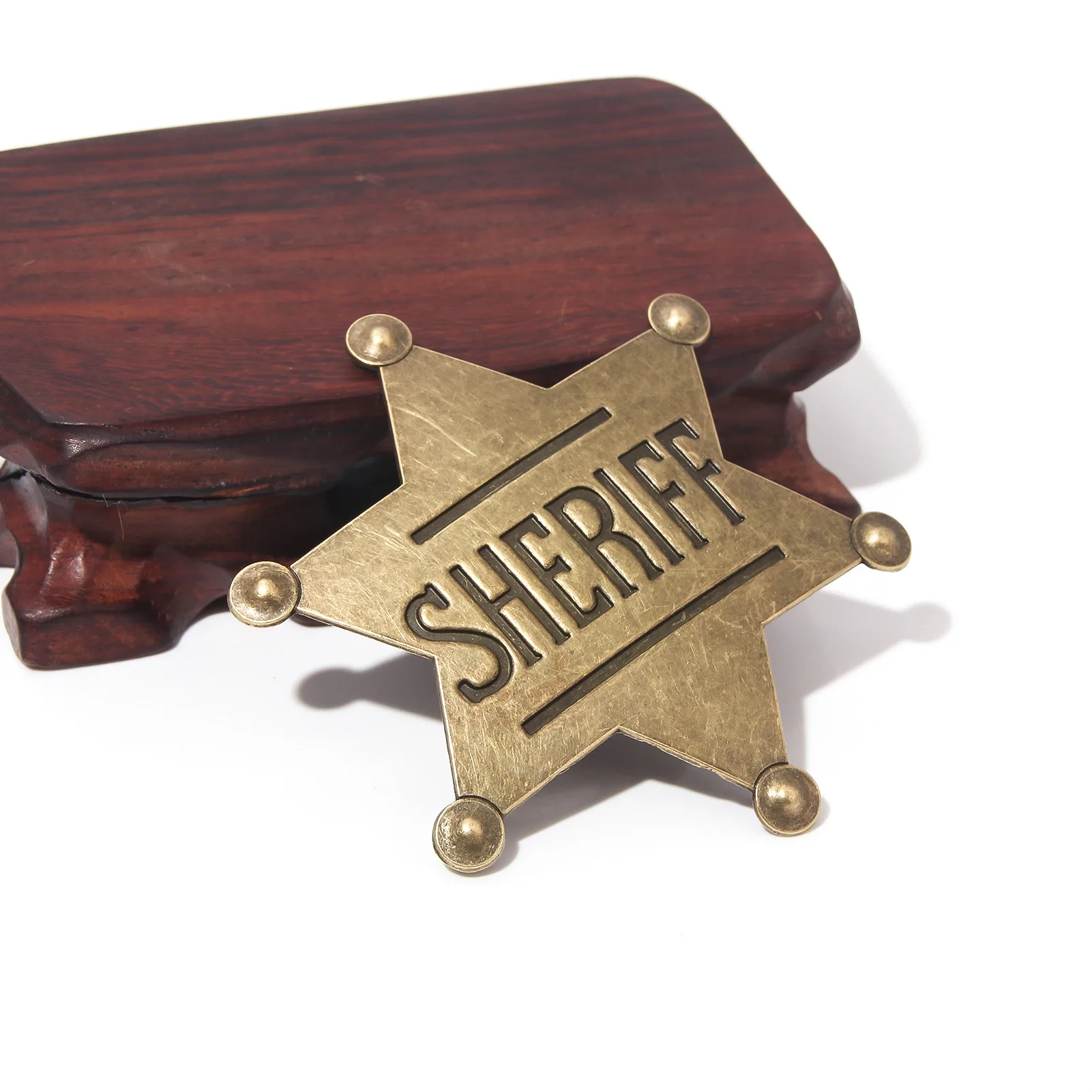 شريف شارة بروش نجمة سداسية سترة الشرطة شارة دبوس للنساء الرجال التلبيب دبابيس المجوهرات