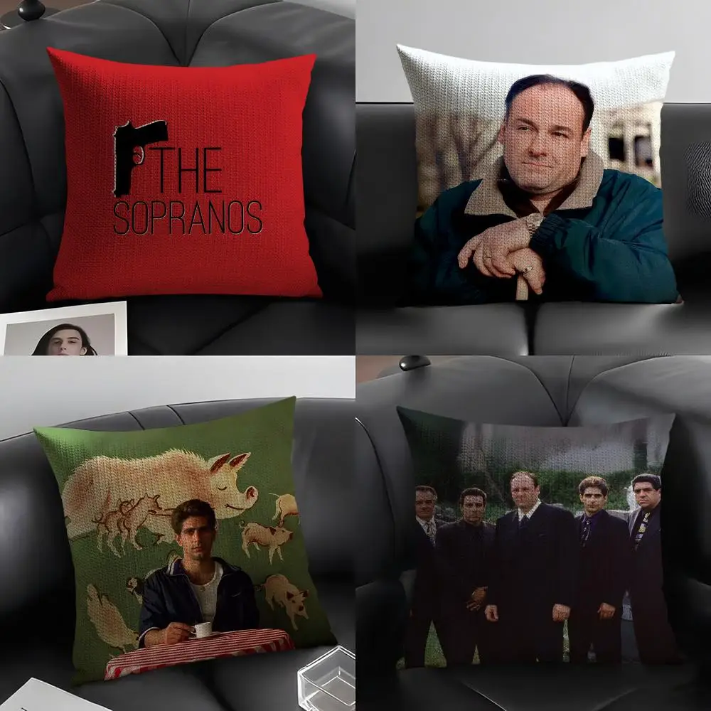 Classic Movie The S-Sopranos Pillow Case Natural Linen Organic Fabric Double-Sided Printing Sofa Home Decor Gift Cushion Cover
