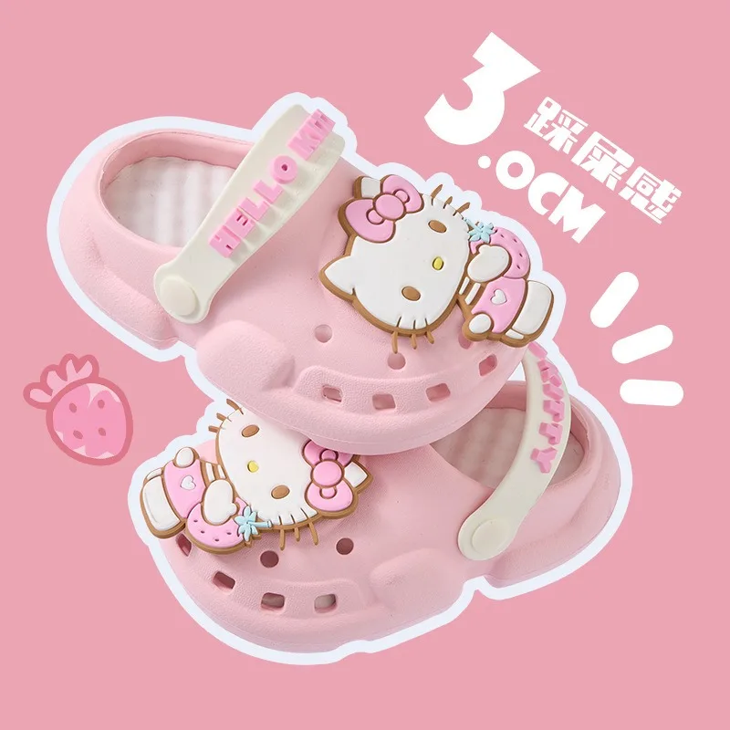 Women Cute Slides Summer Outdoor Sandals Non Slip Cloud Kuromi Cinnamoroll Hole Shoes Fashion Design Hello Kitty Slippers