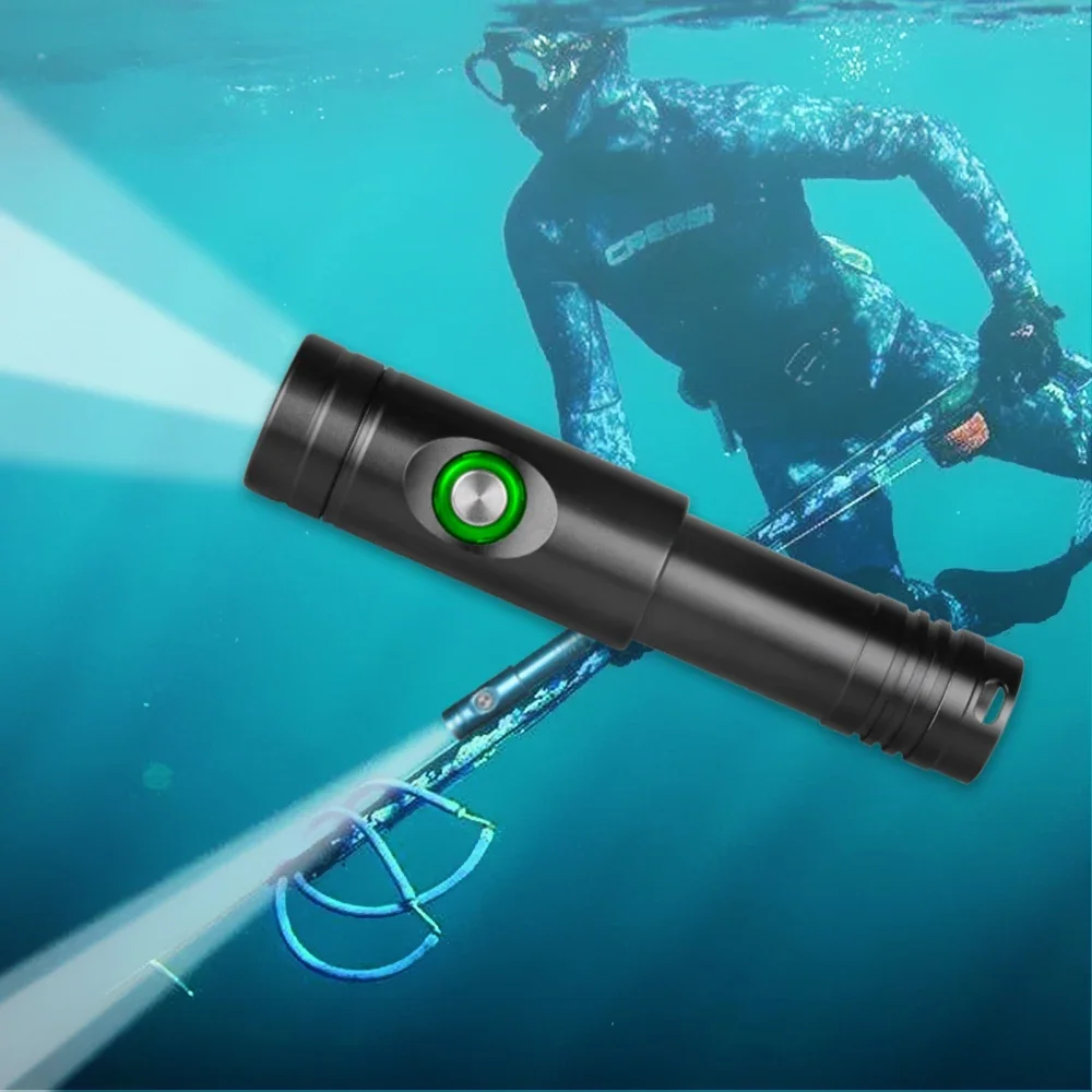 

1000 Lumen IP68 Aluminium Underwater Diving Lamp Handheld Spearfish Led Torch Rechargeable Lantern Waterproof Light Flashlight