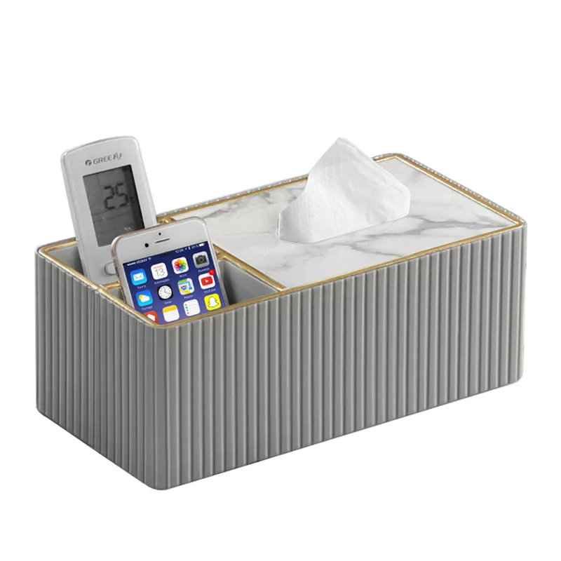 Tissue Box, Living Room Paper Drawer, Desktop Multifunctional Remote Control Storage Box