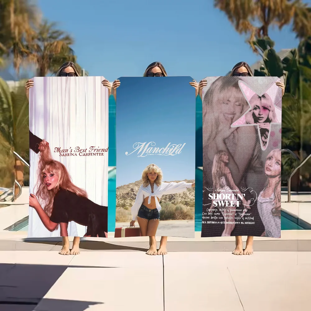 Singer S-Sabrina C-Carpenter Towel Sports Quick Dry Travel Camping Gear Sandproof Soft Light Large Beach Towel