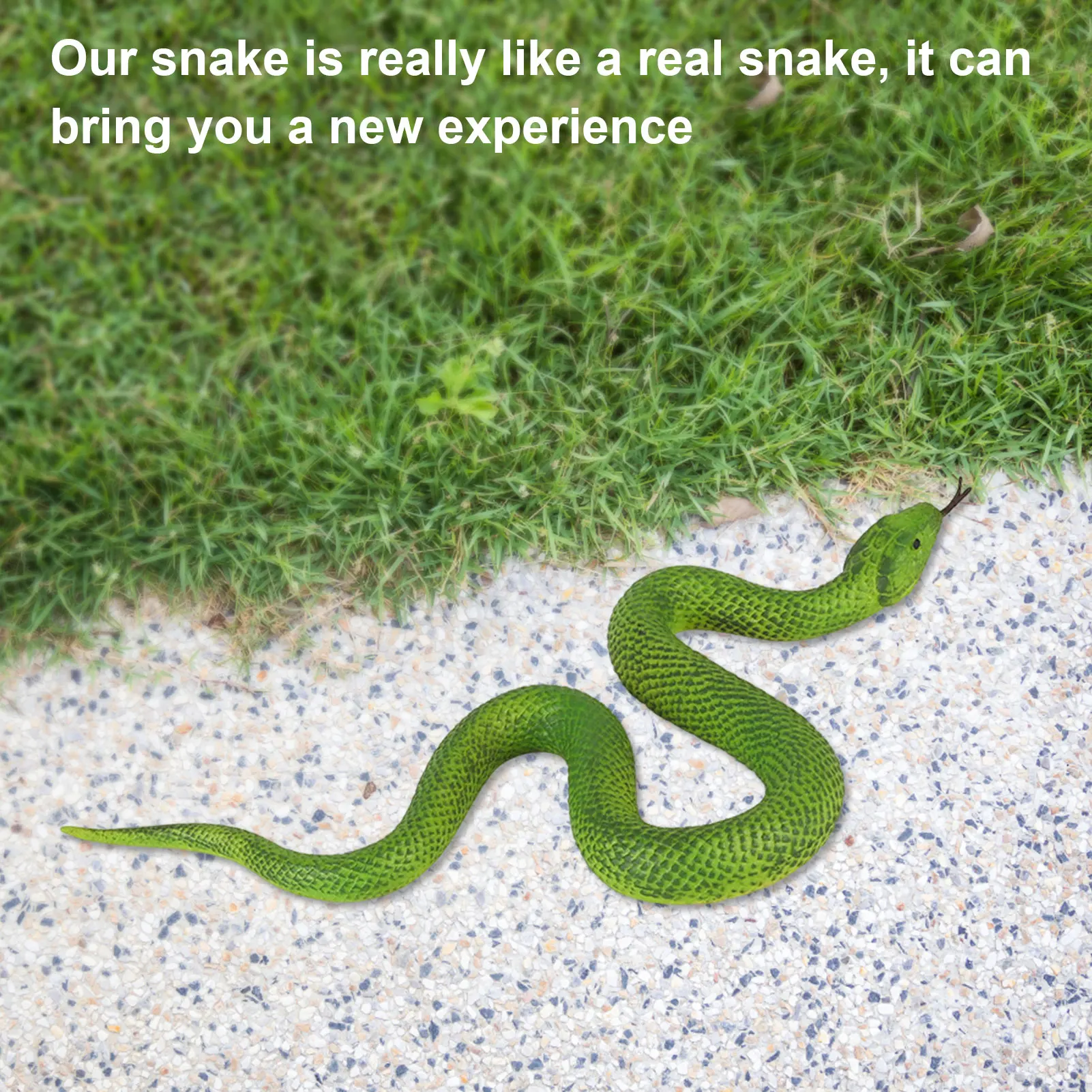 Juguete de goma realista falso, serpiente de hoja de bambú, serpiente verde aterradora para Halloween, broma espeluznante y complicada, accesorios de juguetes de serpiente aterradora