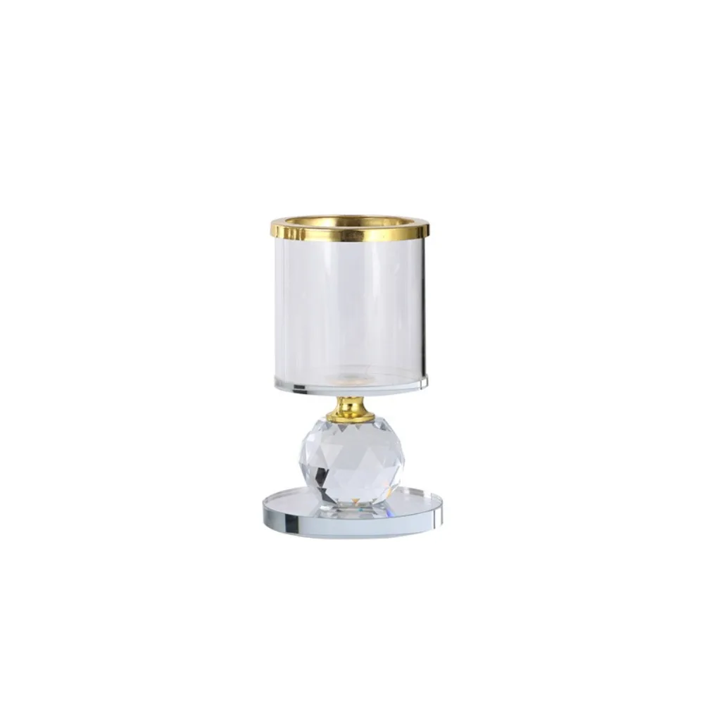 S/M/L Christmas Windproof Candle Holder Golden with Crystal Ball Candle Base Large Tall Candle Holder Ornaments Elegant