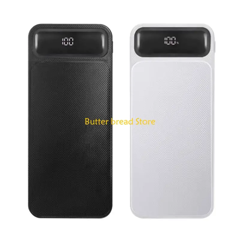 W89C Battery Charging Case Power Case with LCD Display 8x18650 Battery Holder 5.5x2.5mm & USB C Output Fast Charging Box